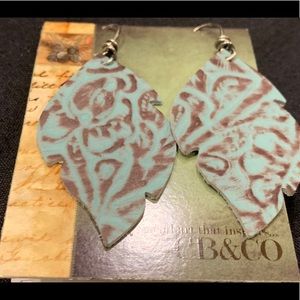 Handmade leather punched earrings